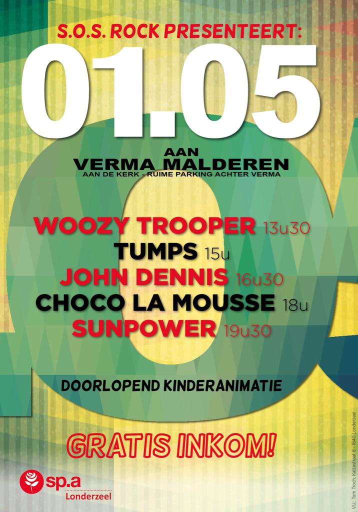 TTumps's tweet image. Op 1 mei ( dag van de arbeid) spelen we op het S.O.S Rock festival te Malderen. tot dan!