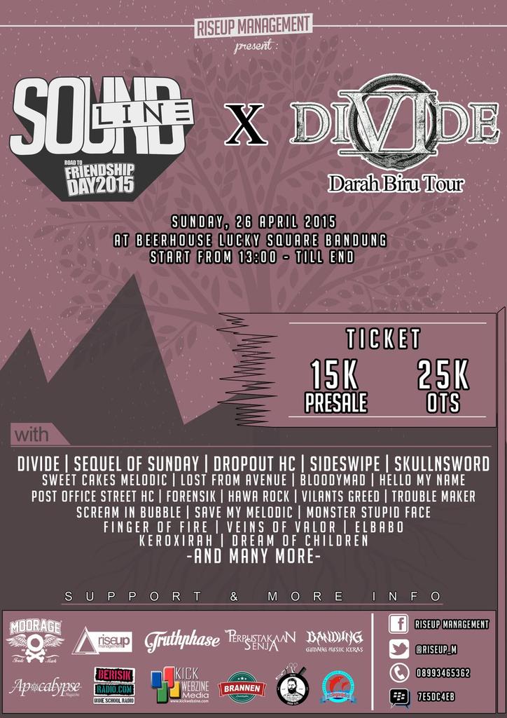 <a href="/RISEUP_M/">#FSD2015</a> present:
"SOUNDLINE #RoadtoFSD2015 X <a href="/DIVIDEjkt/">TXT DARI DIVIDE</a> #Darahbirutour at #LuckySquare #Bandung