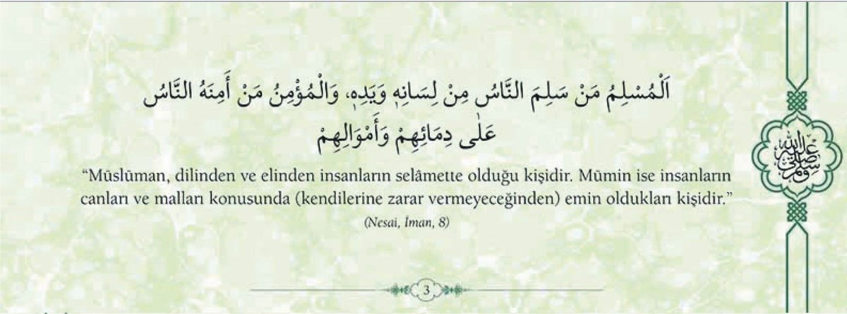 KuranAhlak's tweet photo. Müslüman, dilinden ve elinden insanların selamette olduğu kişidir. http://t.co/UIGleVCbc7