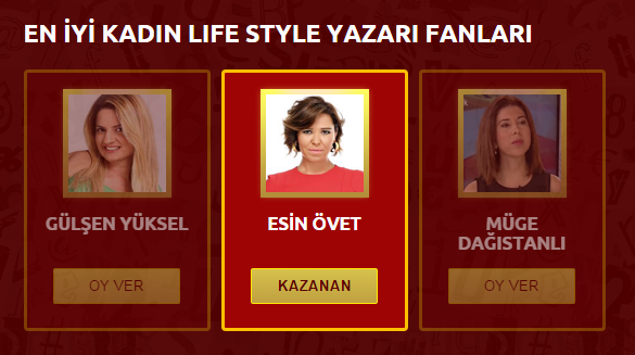 sivridillicom's tweet photo. ESİN ÖVET > EN İYİ KADIN LIFE STYLE YAZARI FANI! - Diğer kategorileri görmek için: http://t.co/Fts7sczFac http://t.co/nmFczkU5WI