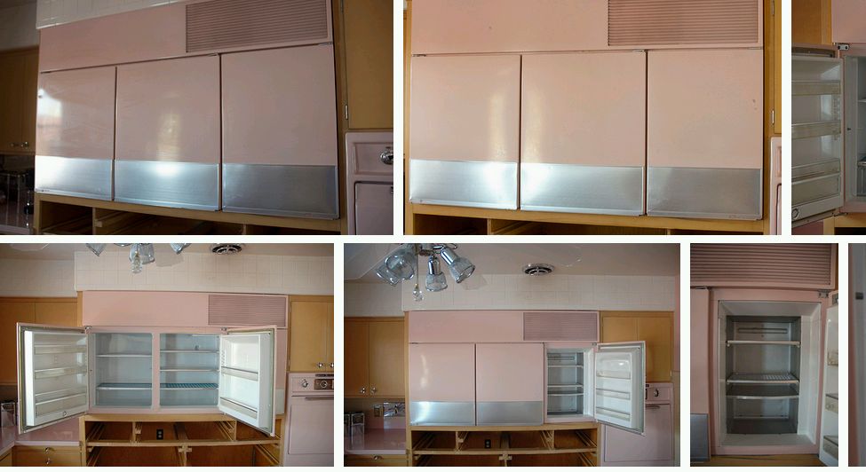 LyndenDesign's tweet photo. What an amazing pink #kitchen! This house was built in 1956 but no-one has ever lived there! http://t.co/6dSxFAJfp2 http://t.co/frXL9oIGRN