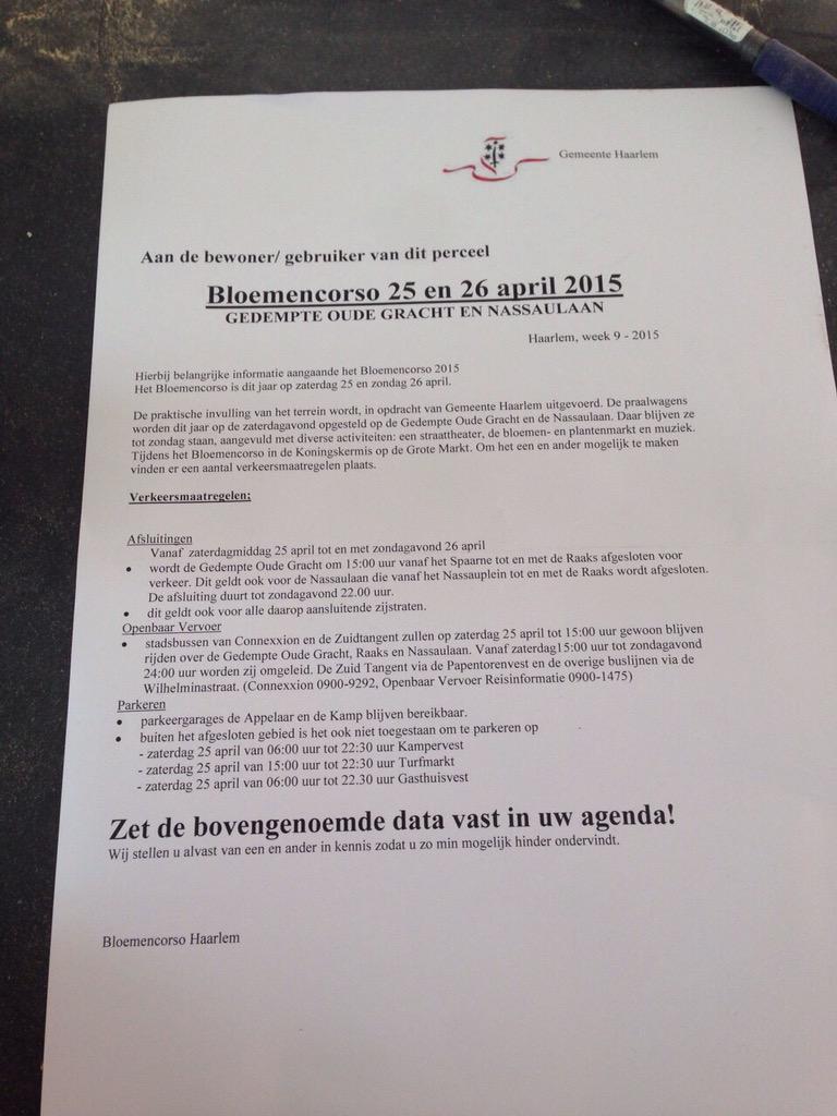 <a href="/gemeentehaarlem/">Gemeente Haarlem</a> hoe kan een brief gedateerd week 9 gister pas in de bus vallen? Wilden 26 april verhuizen :( #fail