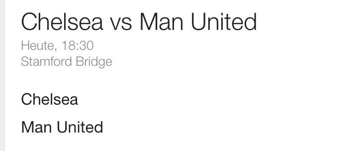 Hammerspiel heute in der <a href="/premierleague/">Premier League</a>. Um 18:30 bei #sky. <a href="/ChelseaFC/">Chelsea FC</a> gegen <a href="/ManUtd/">Manchester United</a>