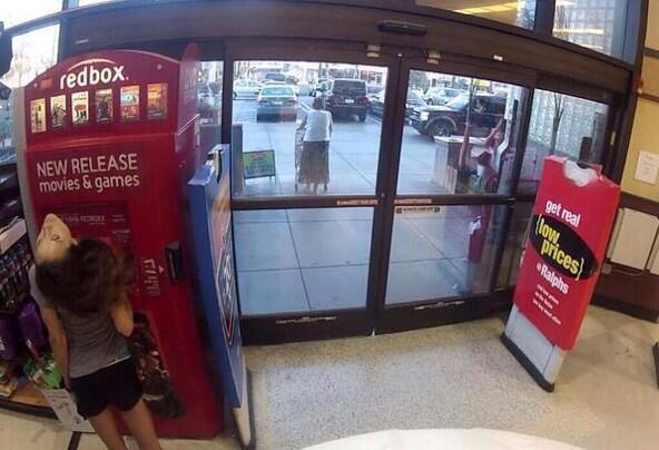 caught on a redbox security camera.