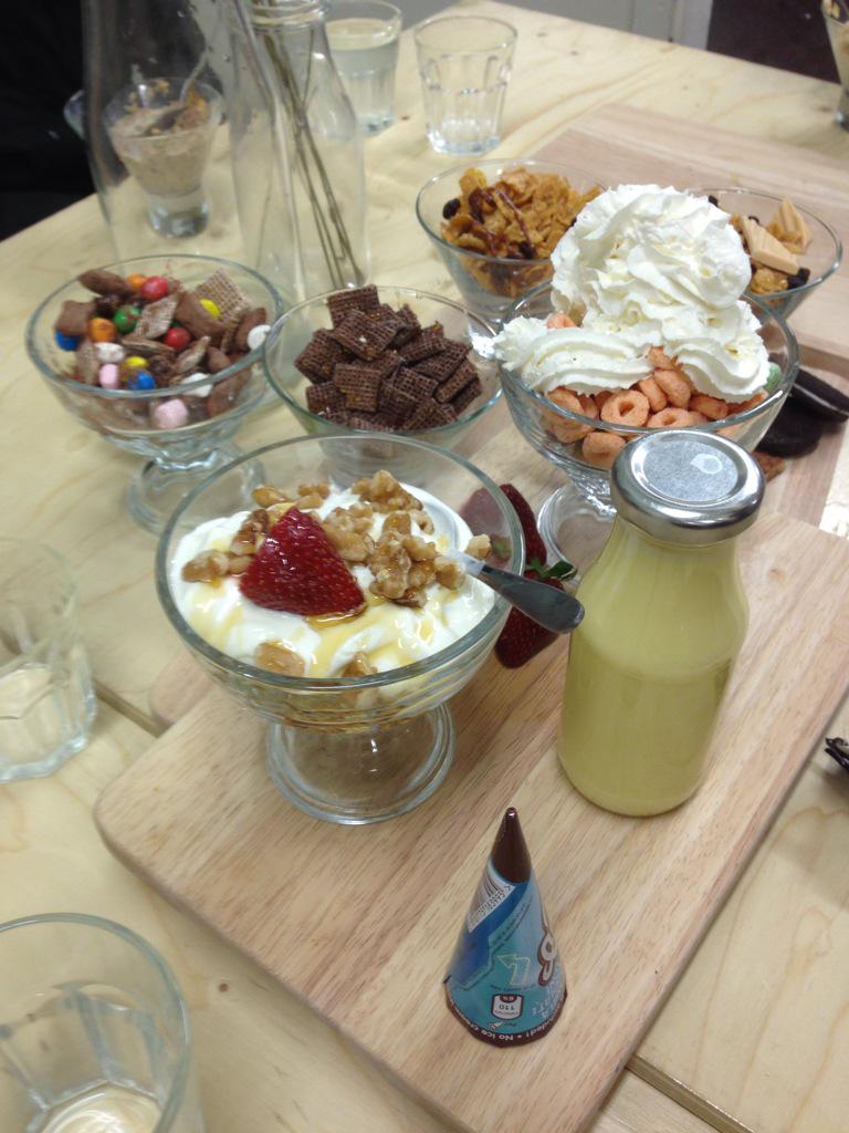 tomcgames's tweet photo. Breakfast of champions! My god, the sugar rush. Cereal bar totally out doing expectations! http://t.co/fE2aHQ811K