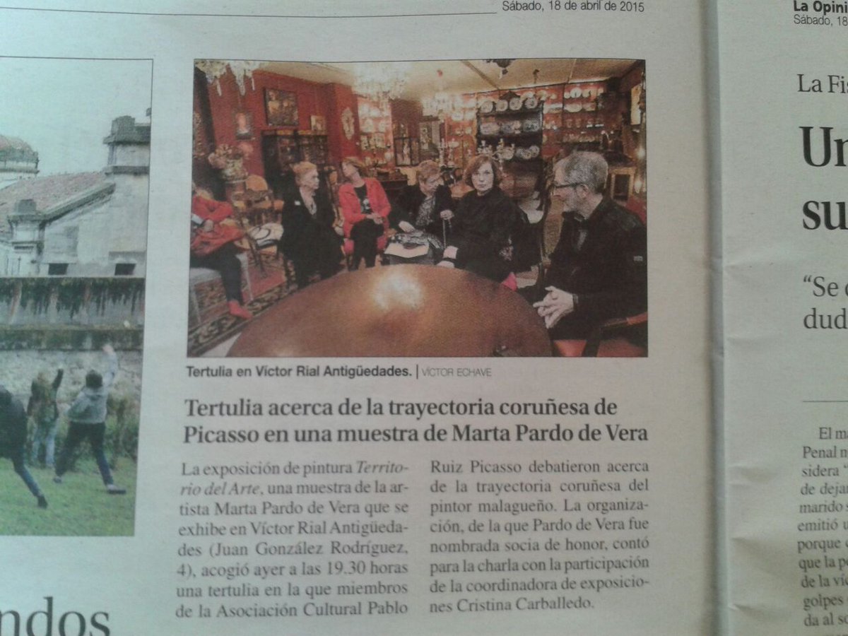 CristinaSumarte's tweet photo. Muchas gracias a @laopinioncoruna por hacerse eco de las tertulias con la asociacion Picasso ayer en @VictorGRIAL http://t.co/w3FiV3zIaD
