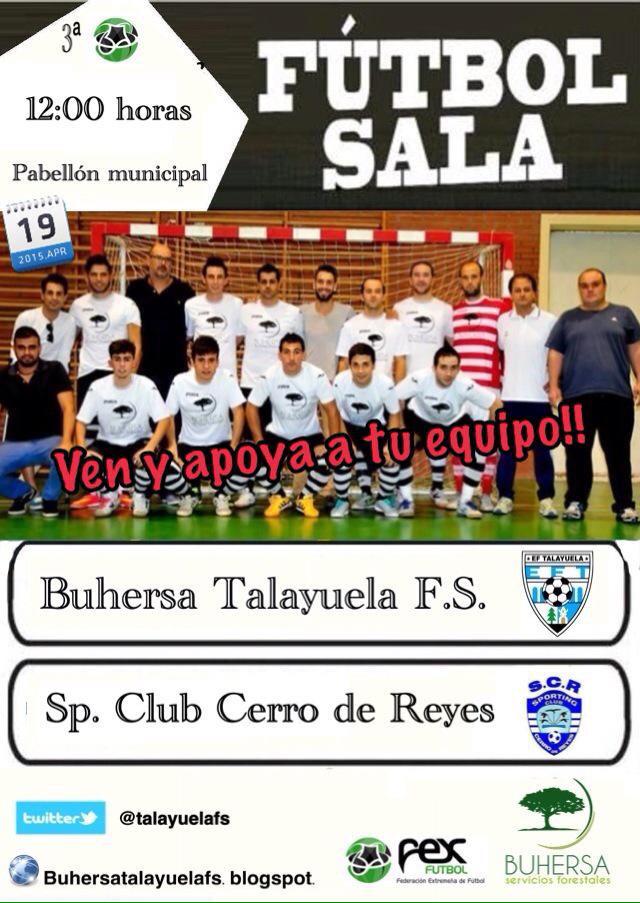 FutsalExNews's tweet photo. #3aFS DIV. GRUPO 23 J23
📅 DOMINGO 19/4/2015
⏰ 12:00h.
@talayuelafs (3) ~ @cerrofutsal (2)
📍 Mpal. Talayuela http://t.co/xTP0bpsiKg