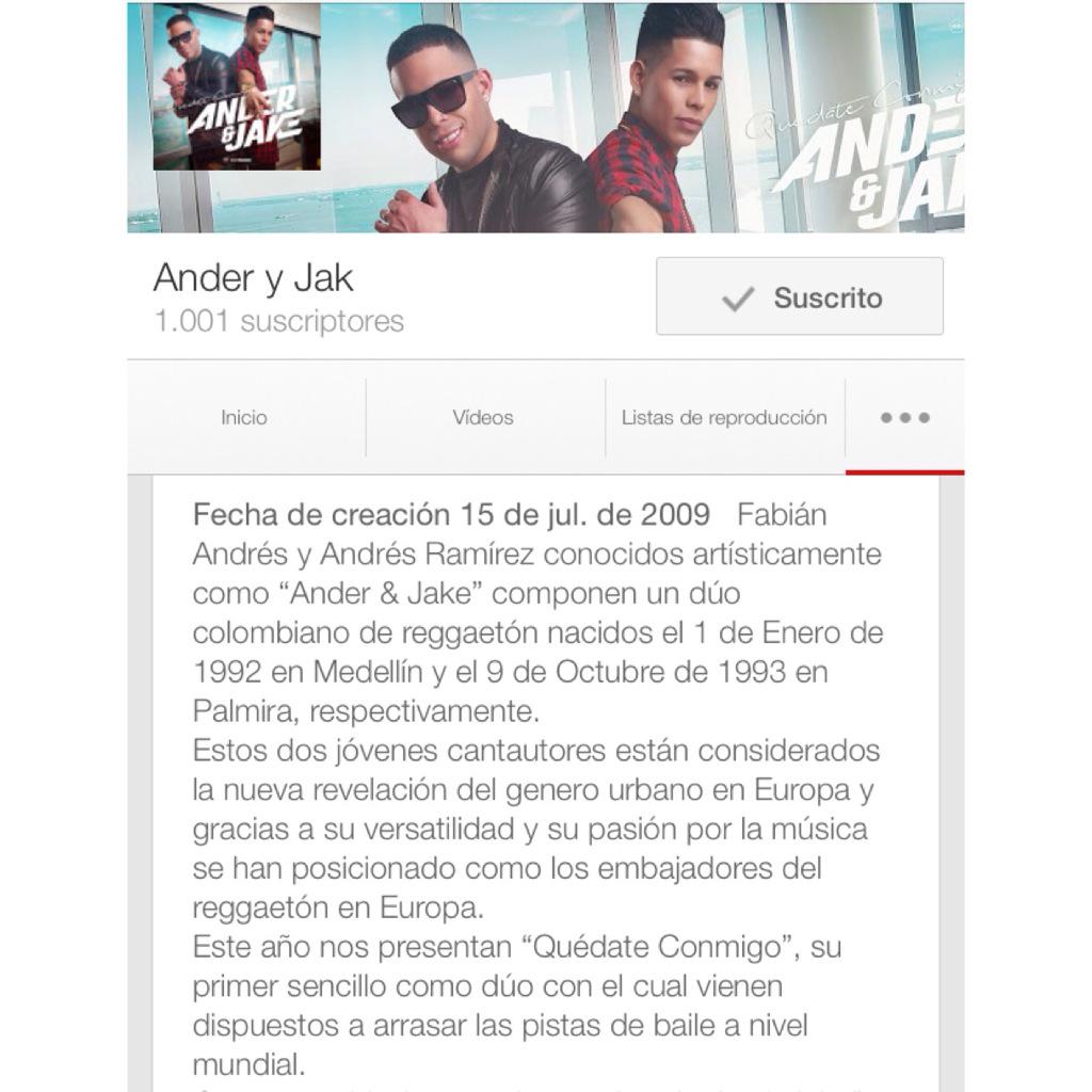 Suben los suscriptores en nuestro canal de Youtube, suscribete ya!  y escucha nuestro sencillo #QuedateConmigo