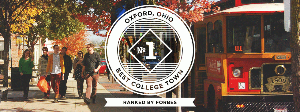 miamiuniversity's tweet photo. Oxford, Ohio, home to @MiamiUniversity, named #1 college town in America! #MiamiOH #LoveandHonor #OxfordOH http://t.co/5fjjcaH2pb