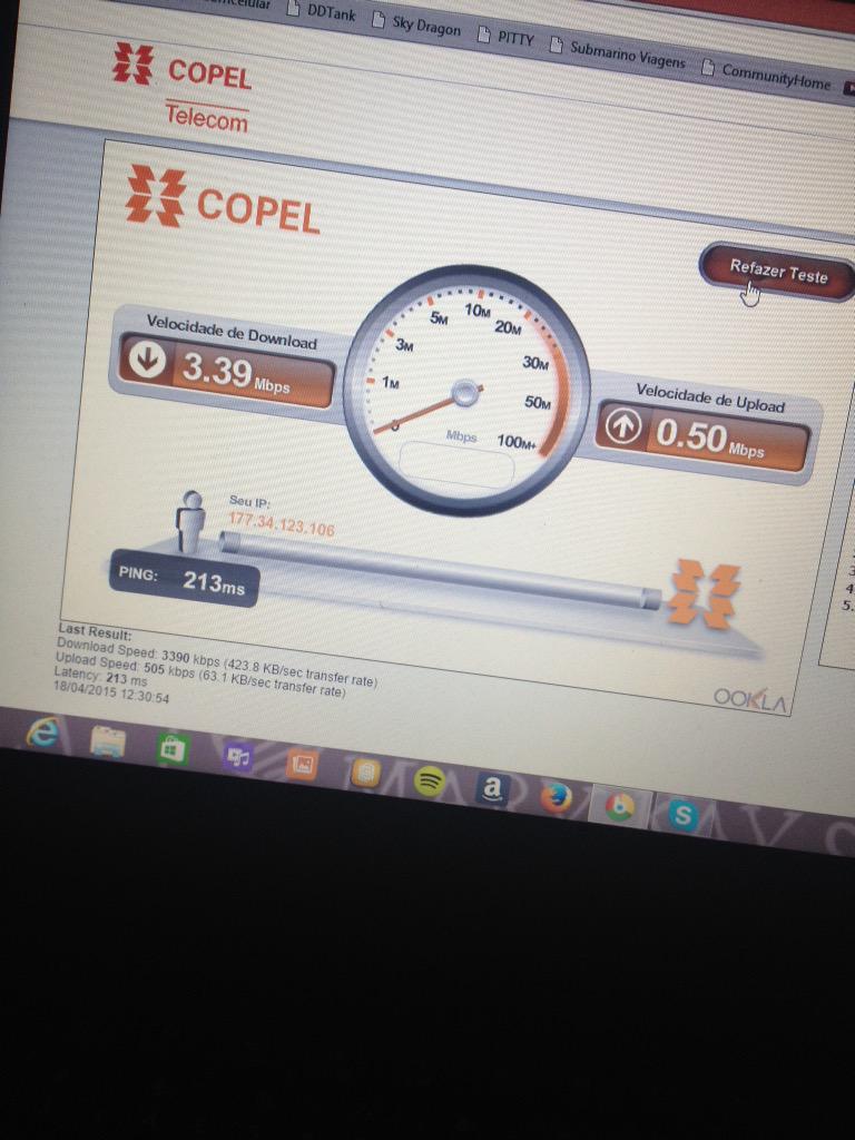 CAmiLaLorenaa's tweet image. O teste copel não mente @NEToficial @NETatende e aquela mesma previsão furada de resolver até 23h30 de hoje #netruim