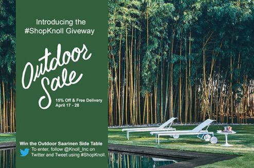 Enter to win an outdoor #Saarinen Side Table during the #Knoll Outdoor Sale. Follow <a href="/Knoll_Inc/">Knoll</a> and tweet #ShopKnoll