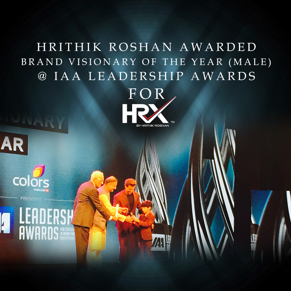 HRX on X: Hrithik Roshan Awarded Brand Visionary Of The Year Male