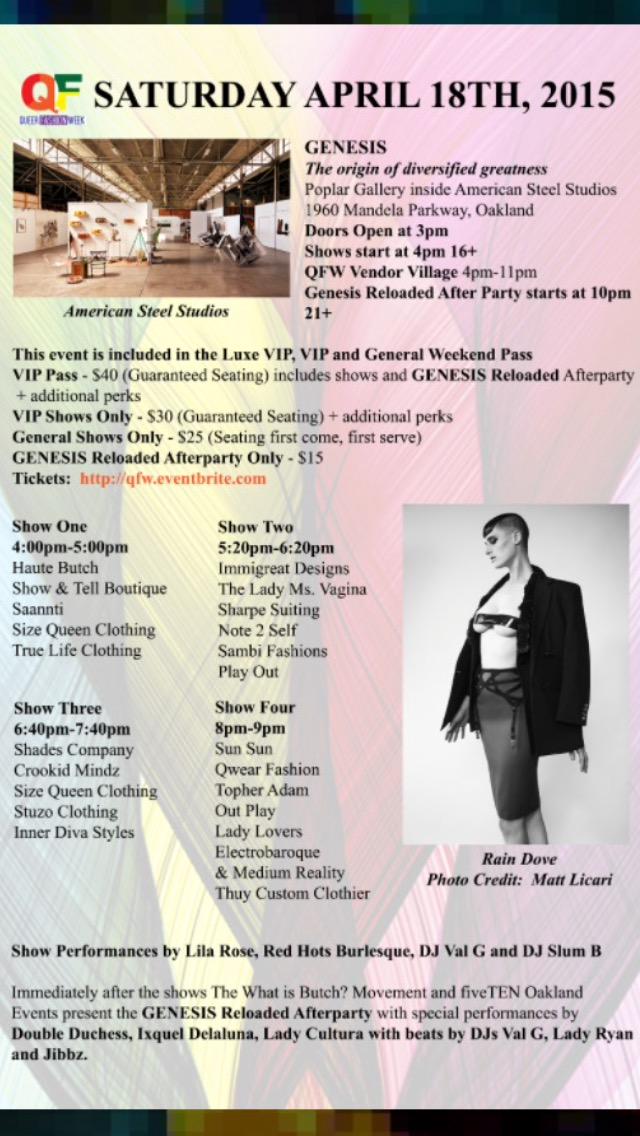 50 pieces of art by various artists on display during Queer Fashion Week's runway show