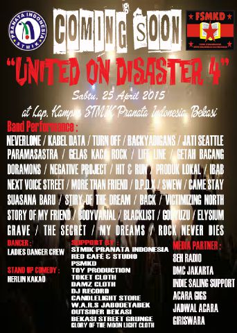 <a href="/admusikafe/">AdMusikafe </a> Next!!! 25/04/15 |Unity Disaster 4| @Stmikpranata_ Bekasi-Jabar| w/: @herlin_kakao | cc: <a href="/8EH_Bekasi/">radio 8 EH Bekasi</a>