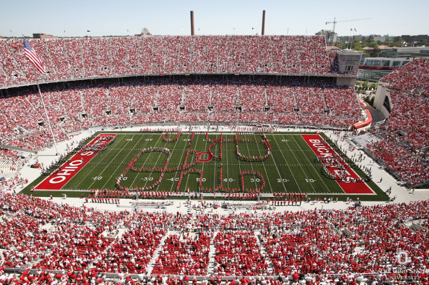 OhioState's tweet photo. No better way to spend a spring Saturday than in the Shoe! http://t.co/u6fvCkbmd0 #GoBucks http://t.co/jJmh7fbANn