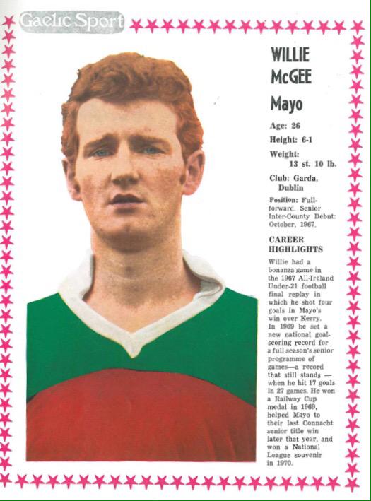 GAA Nostalgia on X: Gaelic Sport profile of Willie McGee #Mayo from 1974  #gaa #nostalgia  / X
