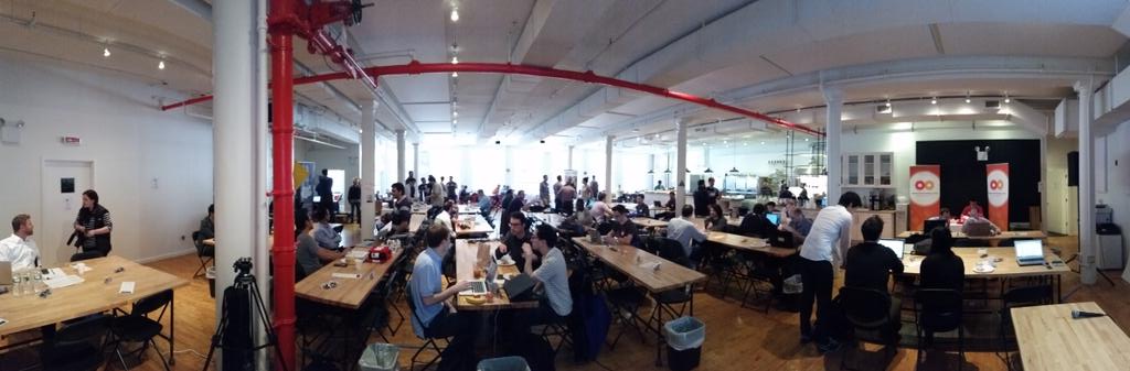 thetonyblank's tweet image. Things about to get started at #fintechhack!