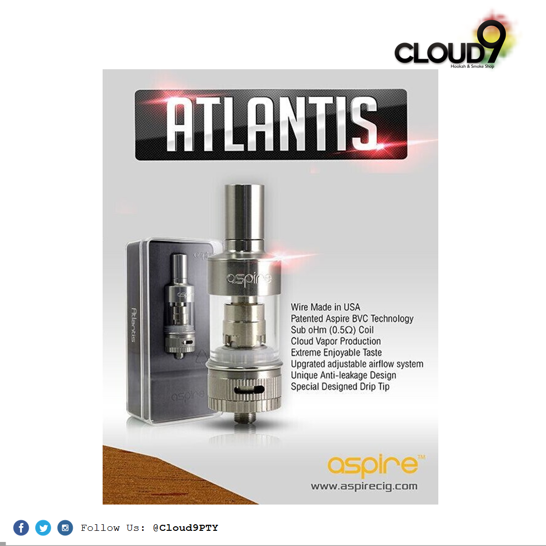 Cloud9PTY's tweet image. Para los #Vapeadores serios llego a @Cloud9PTY la competencia d los #KangerSubTank y #ProTank el #ATLANTIS de #Aspire