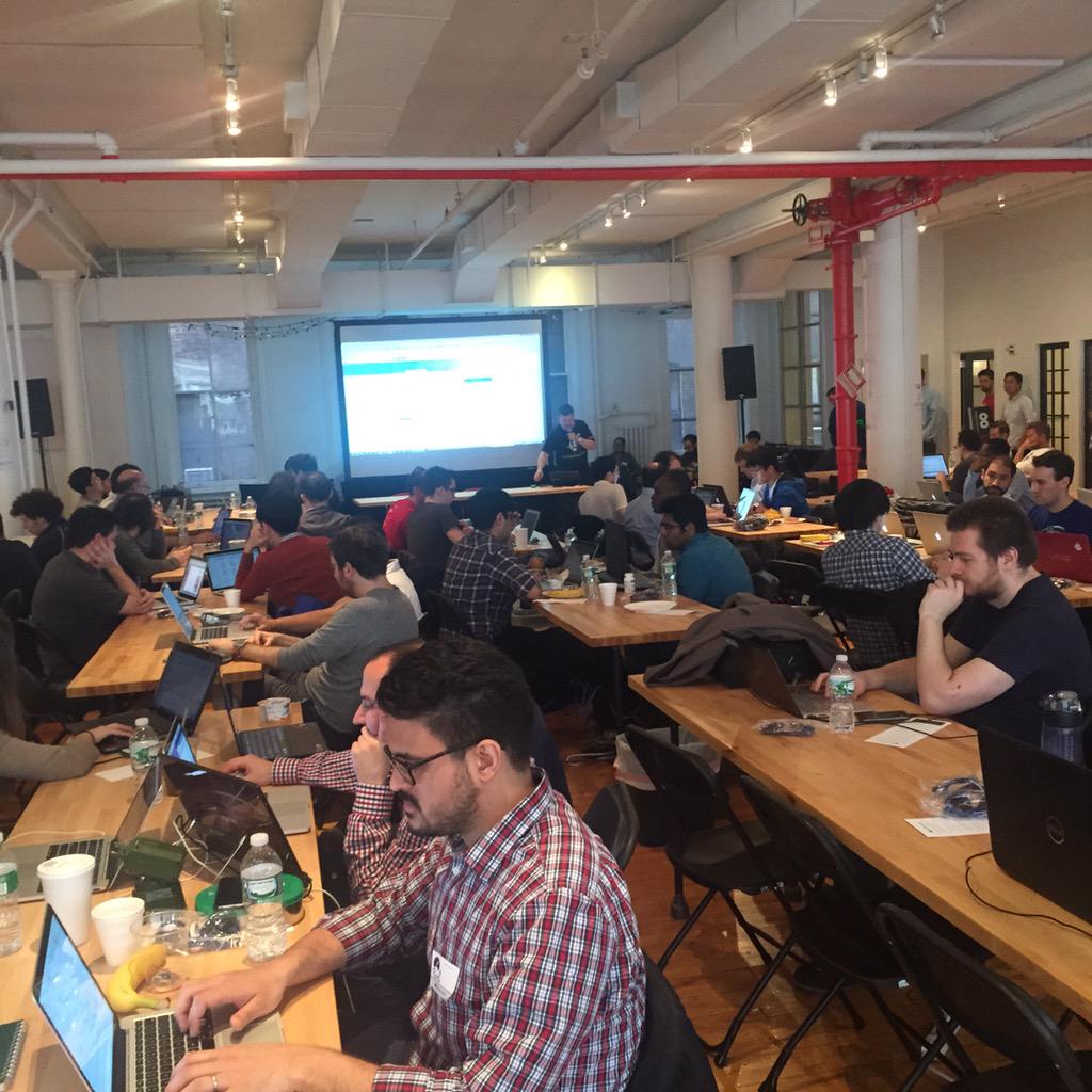 francium's tweet image. Demos getting started!!! #fintechhack