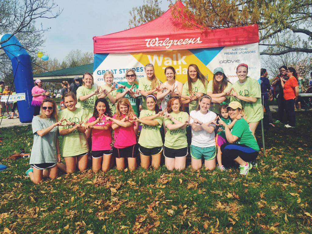 KelseyBabson's tweet photo. @MUKappaDelta walks for Bennett💚 #WhyIStride4CF #InItForBennett http://t.co/vgfSMb2QEp