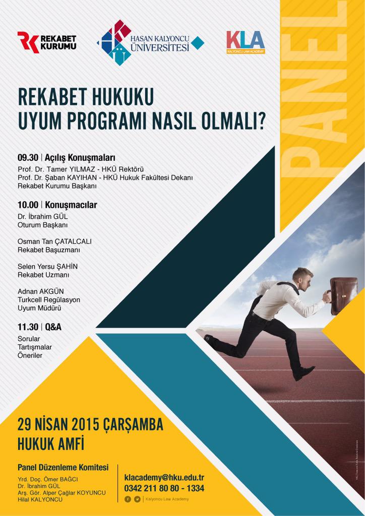 REKABET KURUMU 29 NİSAN 2015'DE HKÜ İLE BULUŞUYOR! <a href="/proftameryilmaz/">Tamer Yılmaz</a> <a href="/hkunv/">Hasan Kalyoncu Üniv</a>