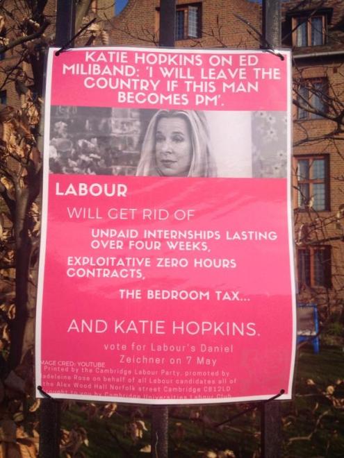 #Labour election poster pledging to get rid of <a href="/KTHopkins/">Katie Hopkins</a> goes viral bzfd.it/1G4jhVt