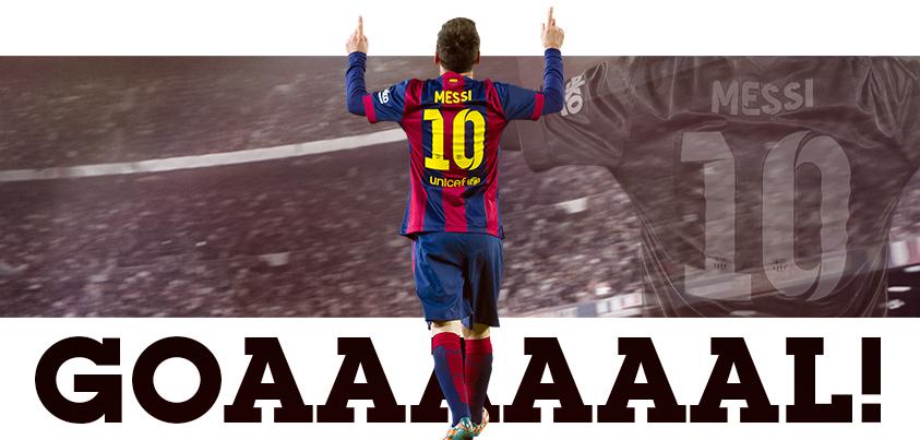 FootballFunnys's tweet photo. 27 years old Messi just scored his 400th goal for Barcelona. What a Hero http://t.co/MKjN2LL9J6