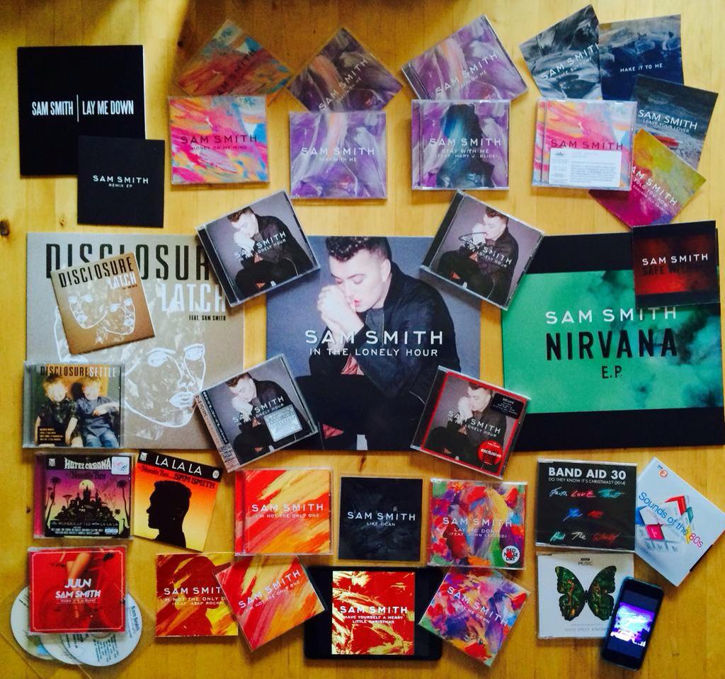 samsmithusa's tweet photo. Happy #RecordStoreDay!! Check out this great collection. RT if you have any physical copies of @samsmithworld! http://t.co/XEEdvxgXxl