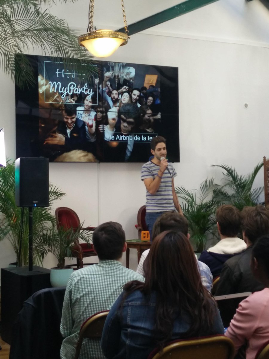EDAconcours's tweet photo. Bruno nous présente Excuse my Party, le airbnb de la teuf ! #EDA2015 http://t.co/HTOFPjBKbd