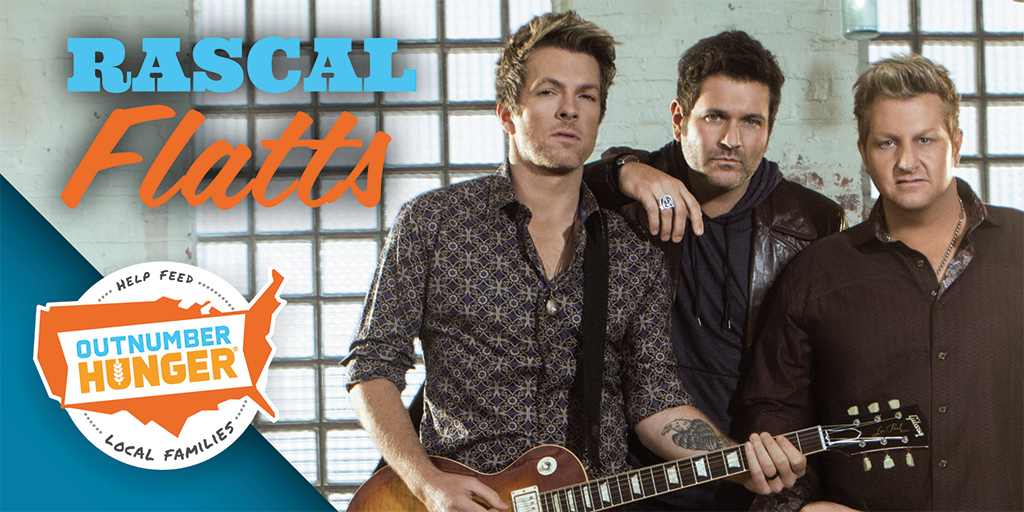OutnumberHunger's tweet photo. We love @rascalflatts! Great musicians and even better people. #OutnumberHunger http://t.co/slkiNGUTFk