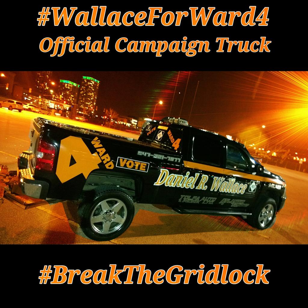 #WallaceForWard4 #411CampaignTruck on patrol #Ward4 <a href="/shopSQUAREONE/">SQUARE ONE</a> area today. #Mississauga If you Spot it #SendAPic