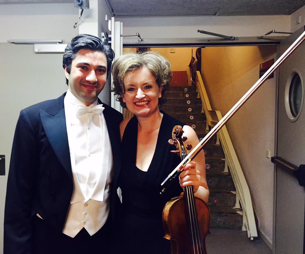 BirgitKolar's tweet photo. With Maestro David Afkham after performing Berg's violin concerto with @ocnesp at Auditorio Nacional, Madrid. http://t.co/yBoij1rrV6