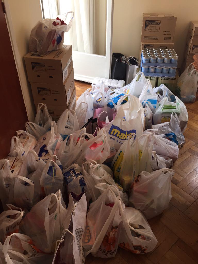 marietaki's tweet photo. Food drive for Boroume earlier today #BUGDS15 http://t.co/4MEzo4EFrv