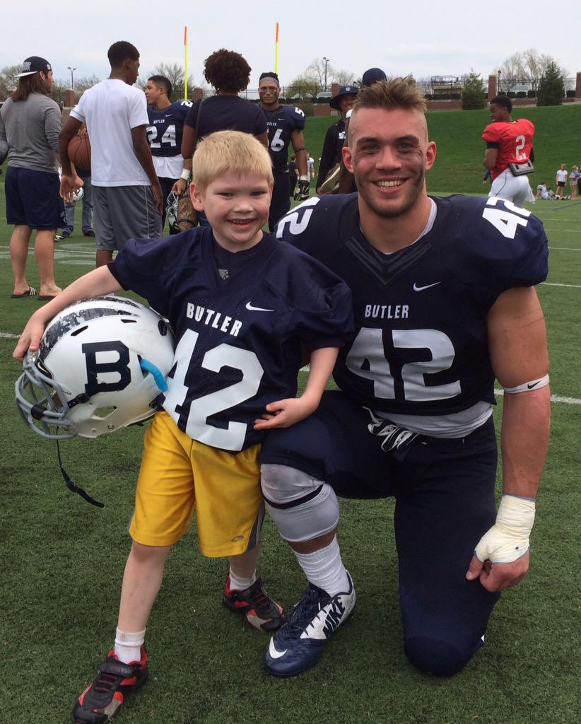BarkButler's tweet image. Great having McClain Stout and other Riley families at Butler Football's spring game today! #BARK