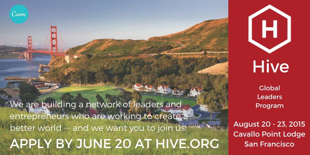 GuyKawasaki's tweet photo. Amplify your potential. Apply for the Hive Global Leaders Program. Aug 20-23 2015 in SF. http://t.co/sELfp5zlzq http://t.co/uZUJGC9lno
