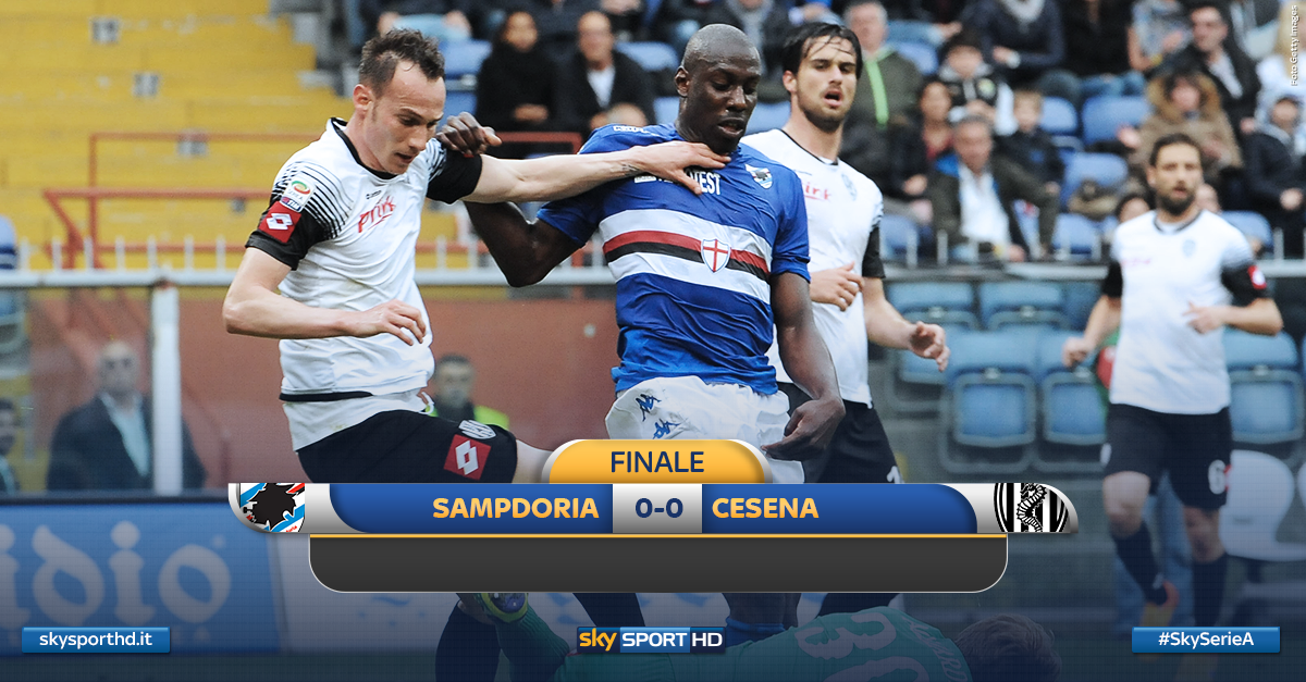 Si chiude il match a Genova: #SampCesena finisce 0-0 #SkySerieA #MySkySuperWE