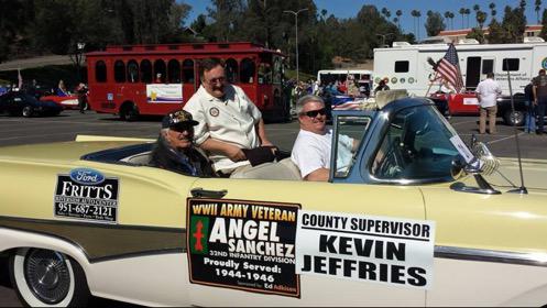 Great morning for a parade!  Proud to ride with my WWII vet friend in the Salute To Veterans Parade in Riverside.