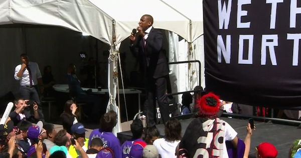 theScore's tweet photo. Adam Silver says Raptors GM Masai Ujiri's swearing is 'not appropriate.' http://t.co/YvdIc1wIgL http://t.co/fUWENGWkeB