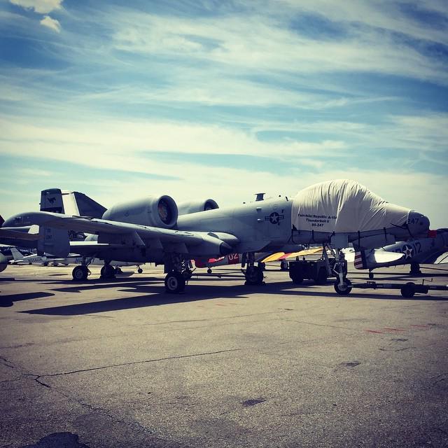AAMFRG's tweet photo. Our A-10 Warthog is definitely enjoying the sunshine today! Come take a tour on our ramp and see the other great ai… http://t.co/JmnLZ0i8Zq