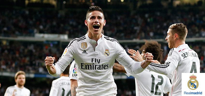 realmadrid's tweet photo. FOTO: @jamesdrodriguez ya ha logrado 10 goles en esta Liga #RealMadridvsMAG #RMLive http://t.co/CrT31W1WDr