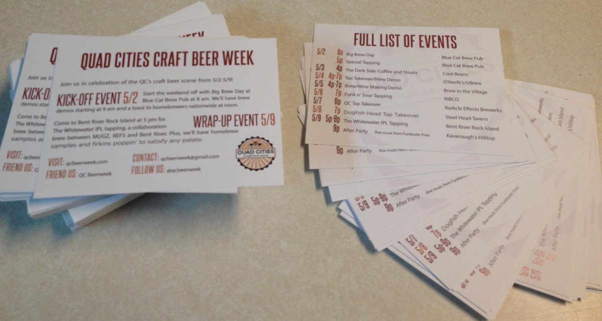 qcbeerweek's tweet photo. The post cards are in! Look for them at participating area businesses and breweries! http://t.co/IIKG3SFsqg