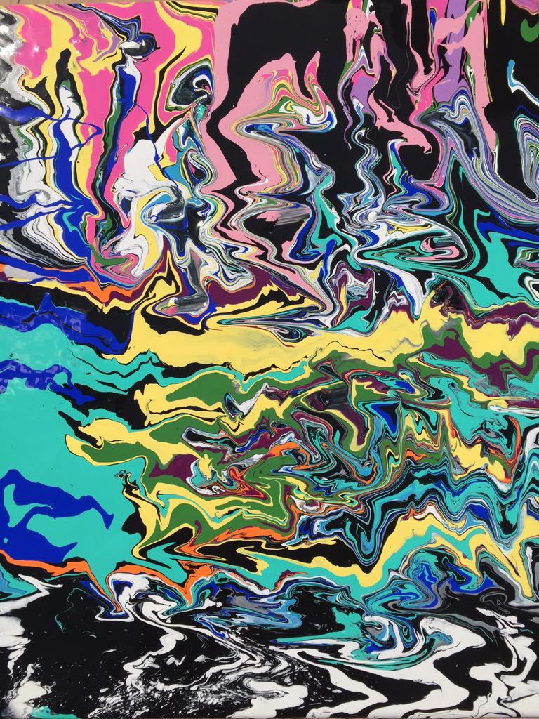 italiamermaid's tweet photo. Acrylic on Canvas!  3 separate pieces. http://t.co/fwbCfHqoDE
