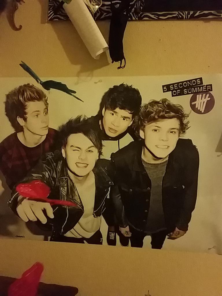 lifesucksbutehh's tweet image. Cant believe @ShamsyArt and i have 2 @5SOS posters in our room but its starting to get creepy #toomanyfaces