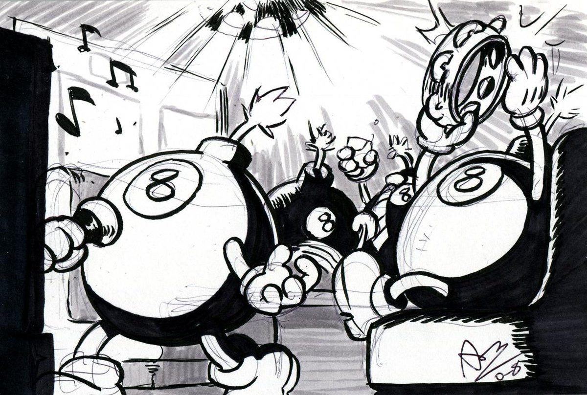 @Skullgirls A bunch of the IGG sketches I did are just George(s) doing various things. Workin' on that 8-pack.