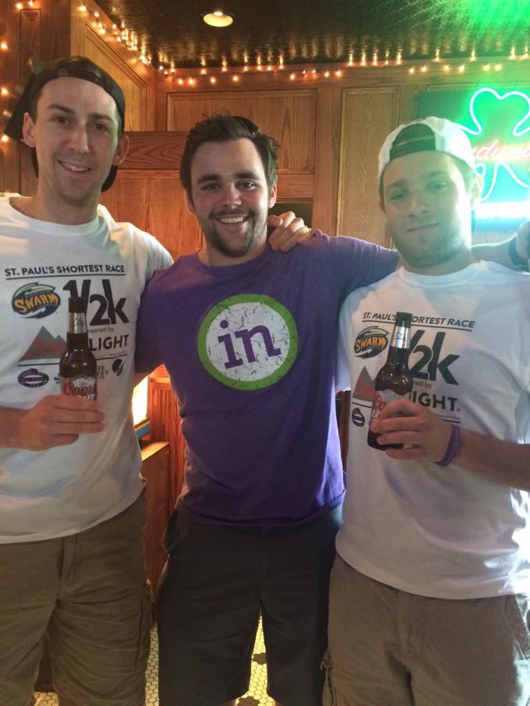 InSportsFnd's tweet photo. InSports @Minnesota_Swarm #halfk presented by @CoorsLight with @MaxwelDeanSmith @Eric_Ritacco @Thee_Only_LT http://t.co/m2DMl9Kz71