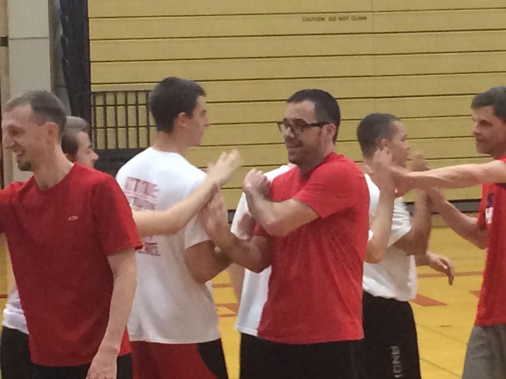 Redwingpride's tweet photo. Staff v Seniors Basketball game #FNF #redwingpride show starts in 75 min!🏀🎬🎥 http://t.co/L4roaMbbYI