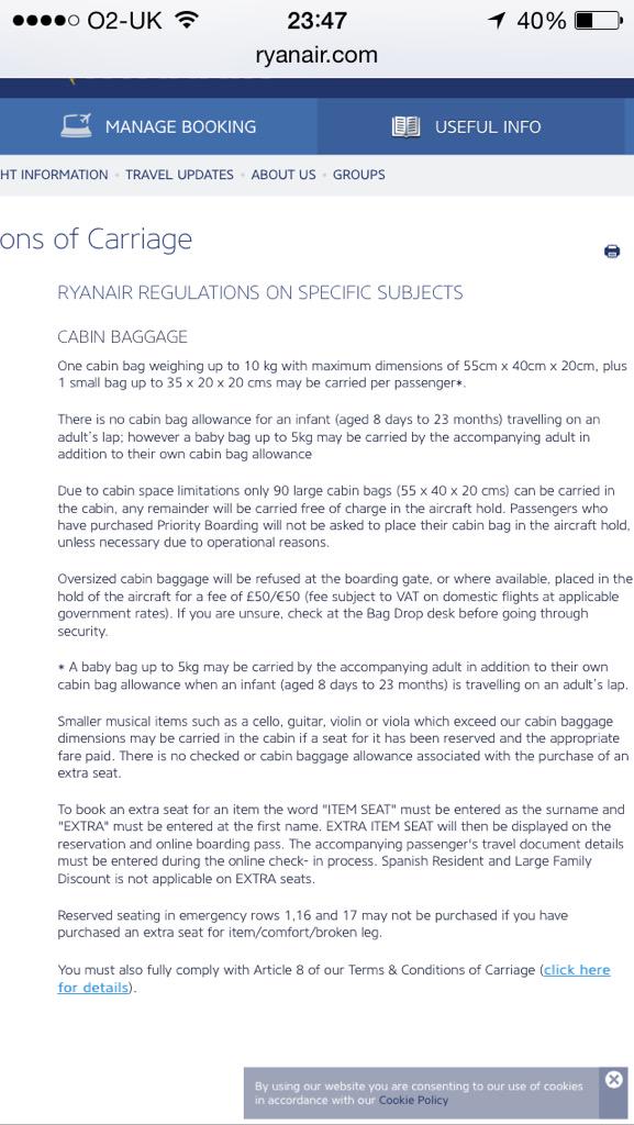 Ryanair On Twitter Pallan84 Hi Paul Our Cabin Baggage Policy