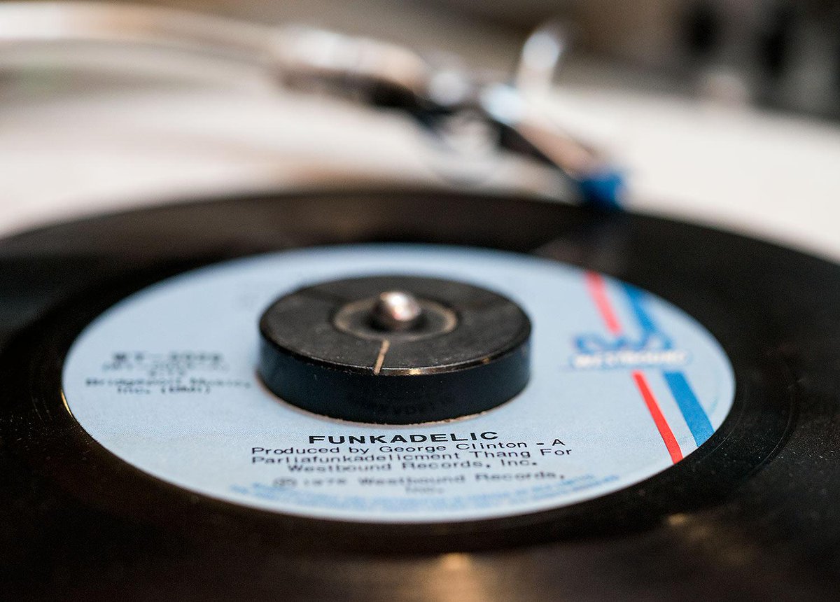 Hawkalicious's tweet image. Closing out Record Store Day with some @george_clinton and @Bootsy_Collins thumpin' some Funkadelic on 45.