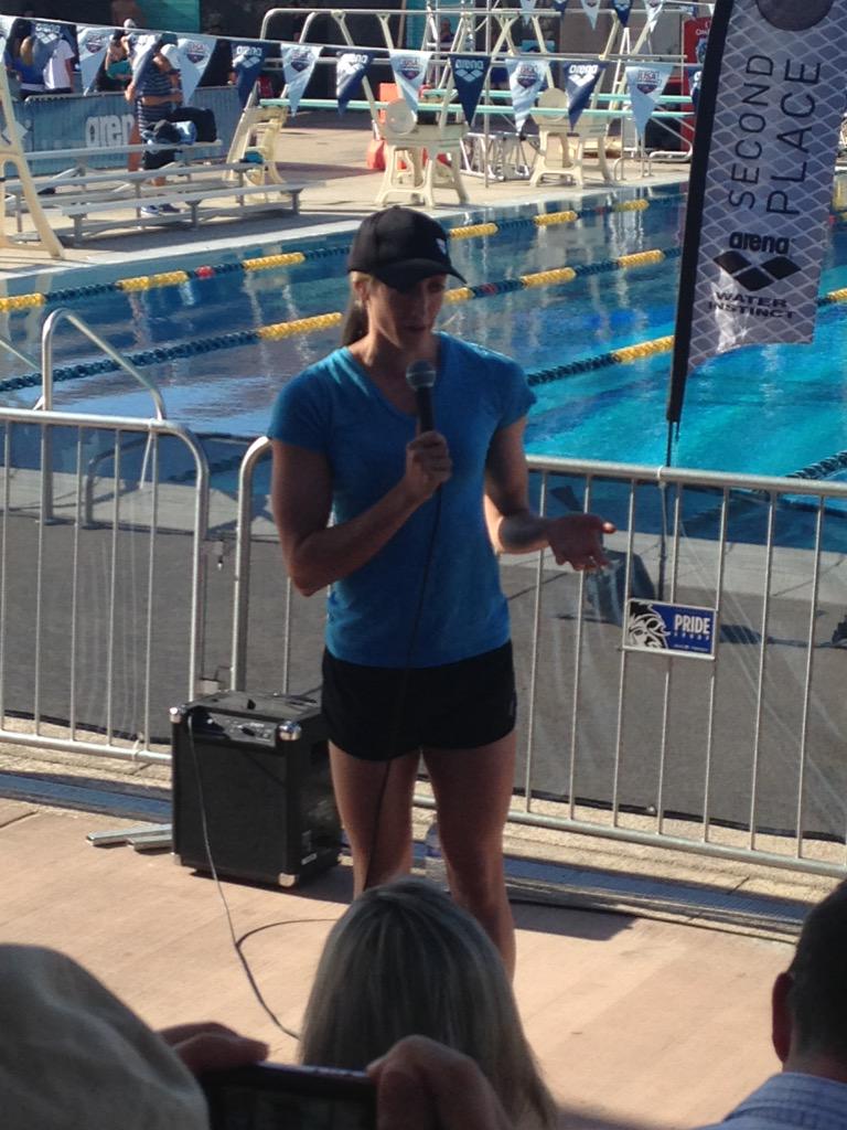 YWSFins's tweet photo. "Your body is like a Ferrari, you have to feed it the right fuel" - @BreejaLarson at #ArenaClubCup @ArenaUSA http://t.co/JhoFOoJxk6