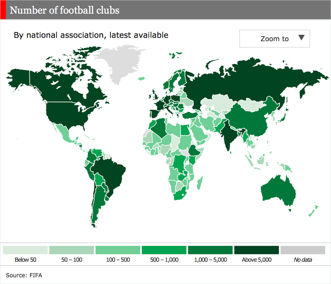 TheEconomist's tweet photo. Over 300,000 football clubs exist around the world. We mapped a global obsession http://t.co/grMF8RYJtI #econarchive http://t.co/YaxWsCXYC3
